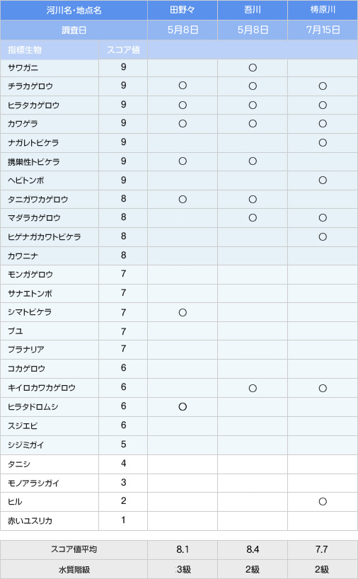 水流度調査結果 2